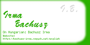 irma bachusz business card